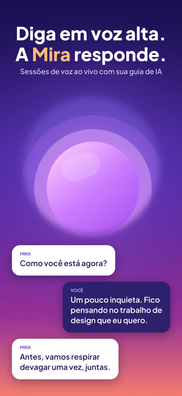 Mira, o guia de voz com IA do Manifestive, numa sessão de voz ao vivo